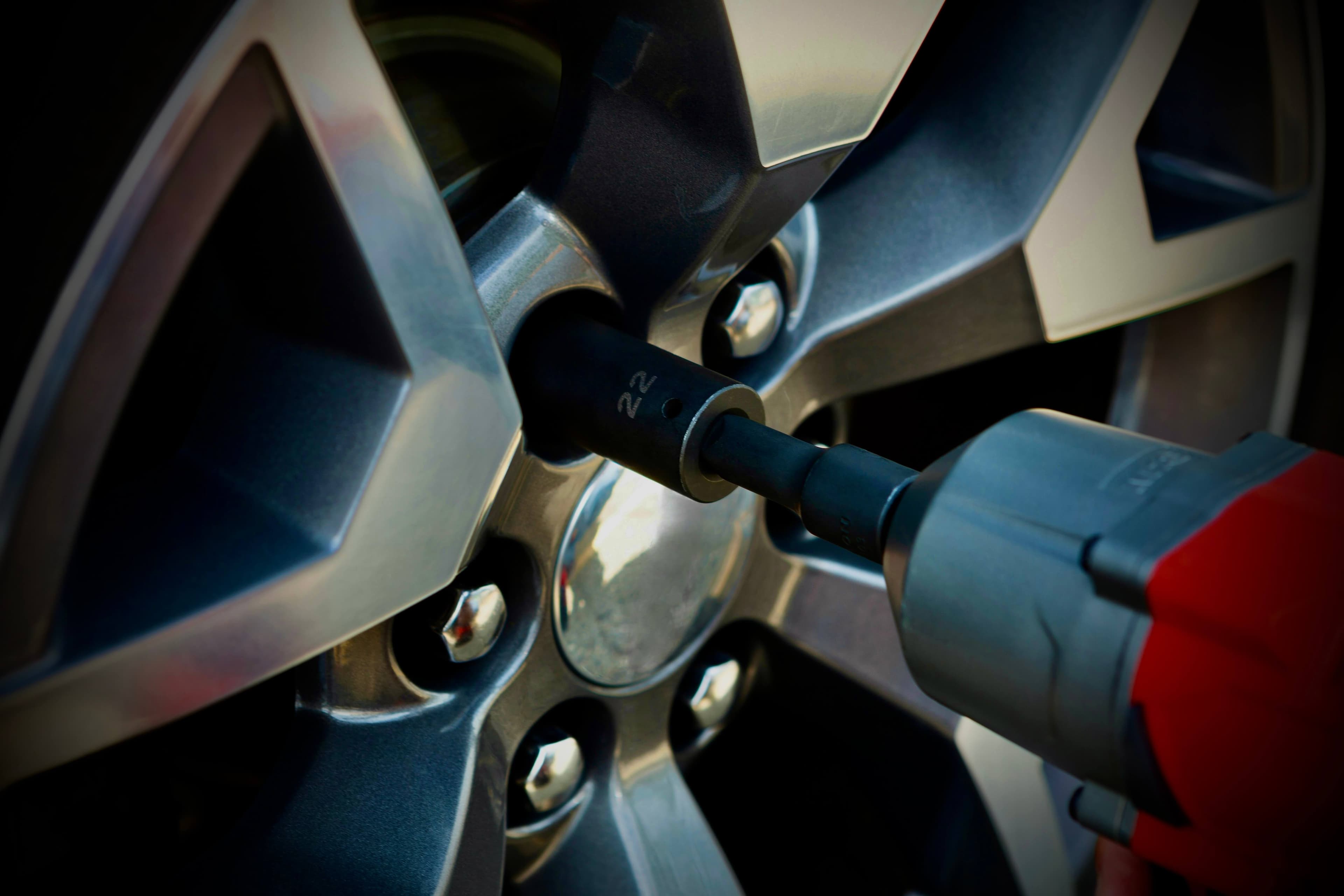 Working on tire